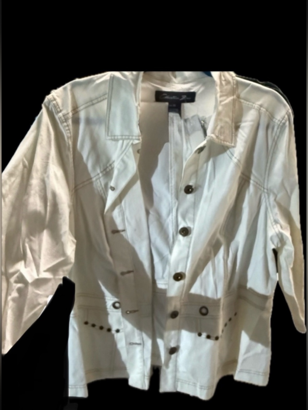 Casual Women's Cream Button-Front Jacket